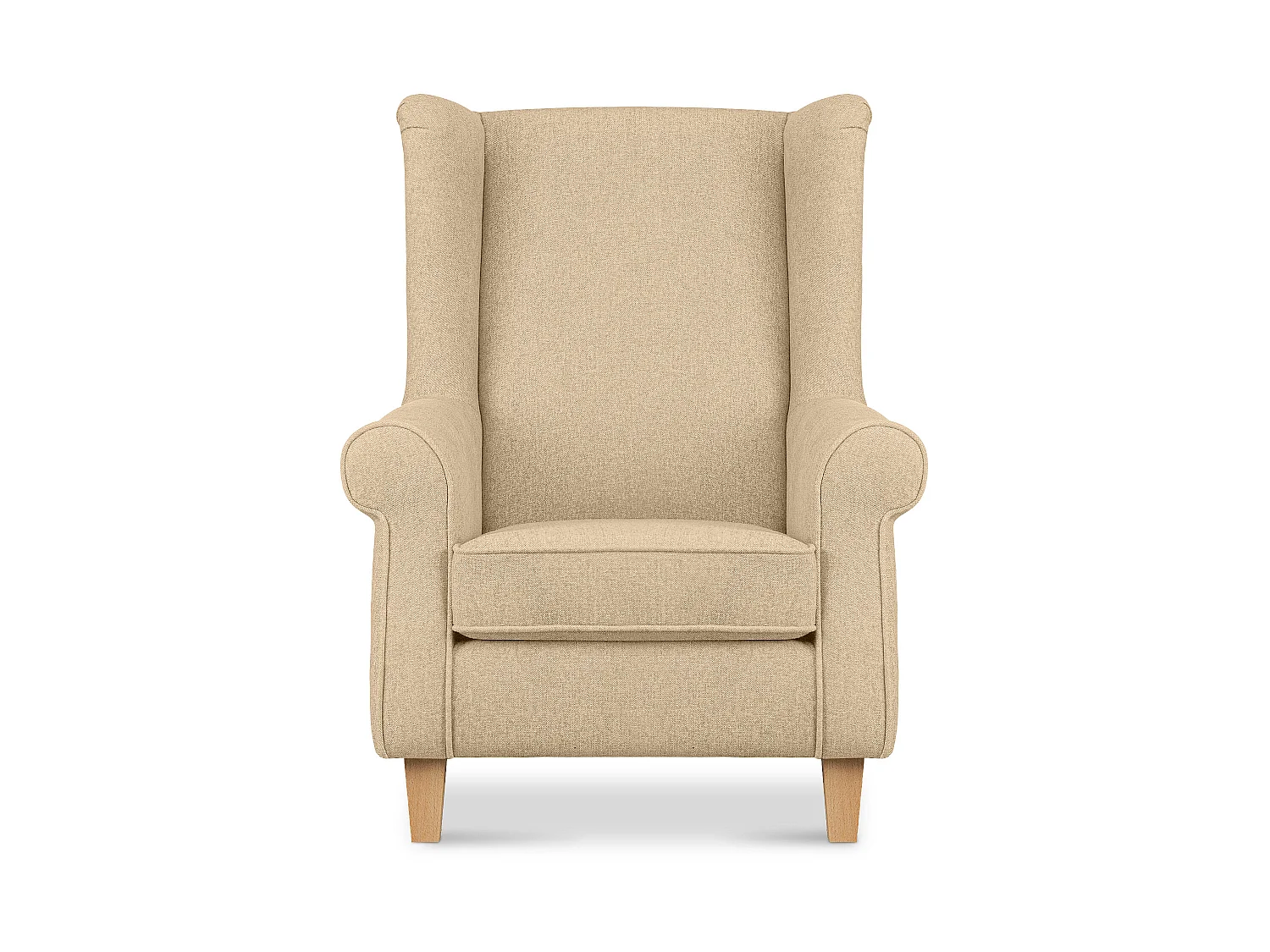 Ohrensessel Massivholzbeine buche -  creme - MILES