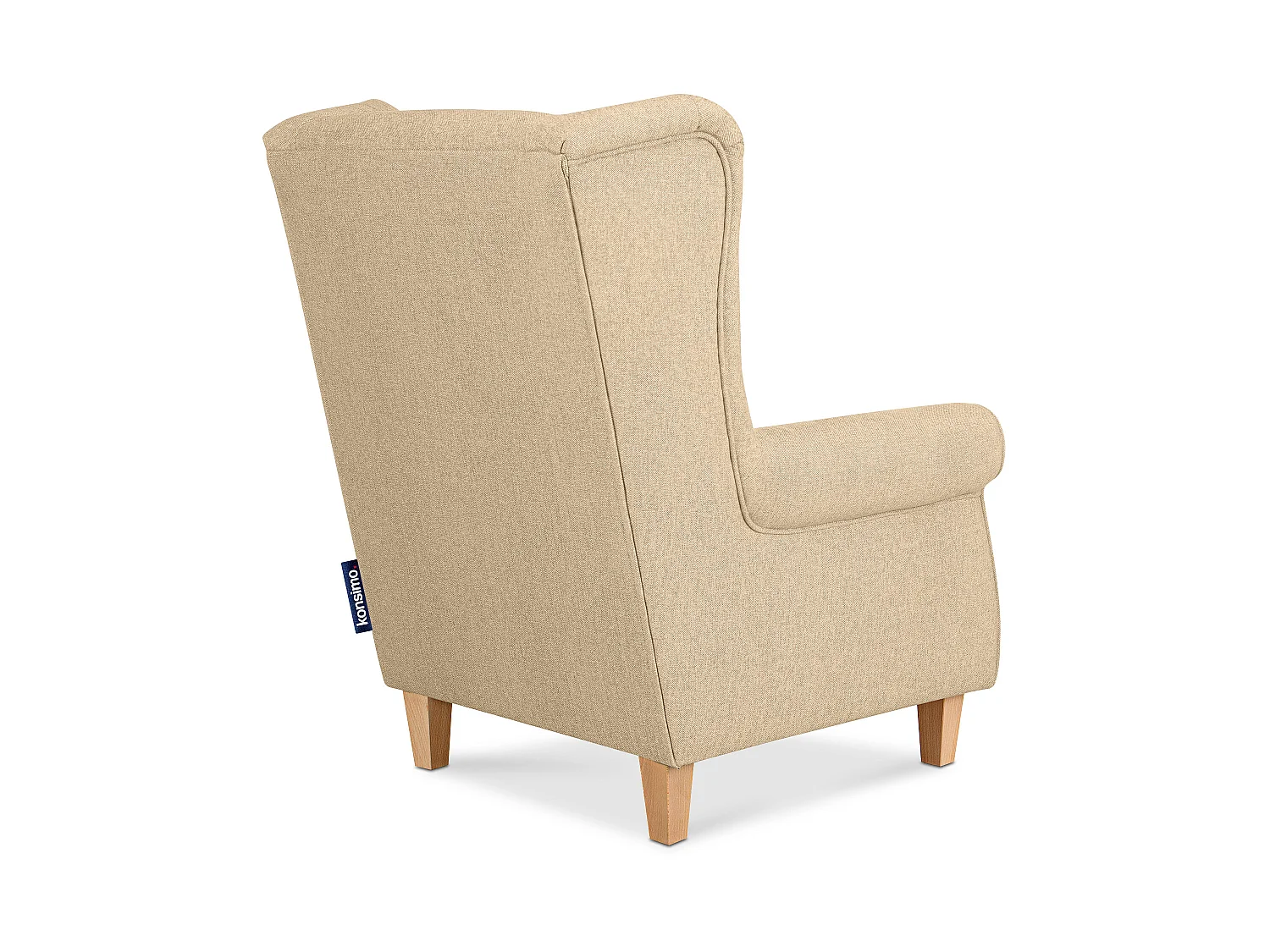 Ohrensessel Massivholzbeine buche -  creme - MILES