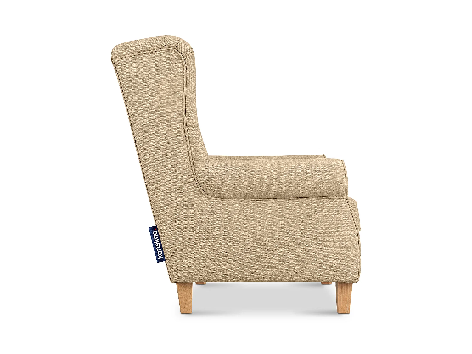 Ohrensessel Massivholzbeine buche -  creme - MILES