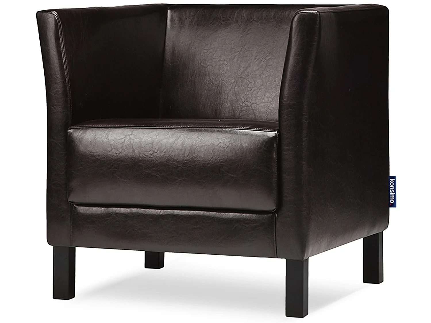 Moderner Sessel aus Kunstleder - ein dunkles Braun - ESPECTO