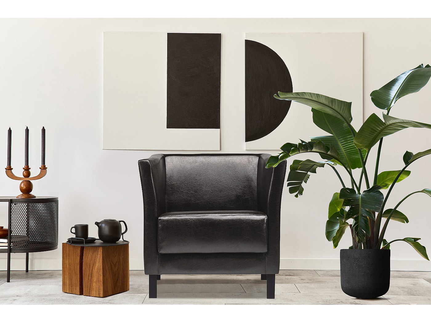 Moderner Sessel aus Kunstleder - ein dunkles Braun - ESPECTO