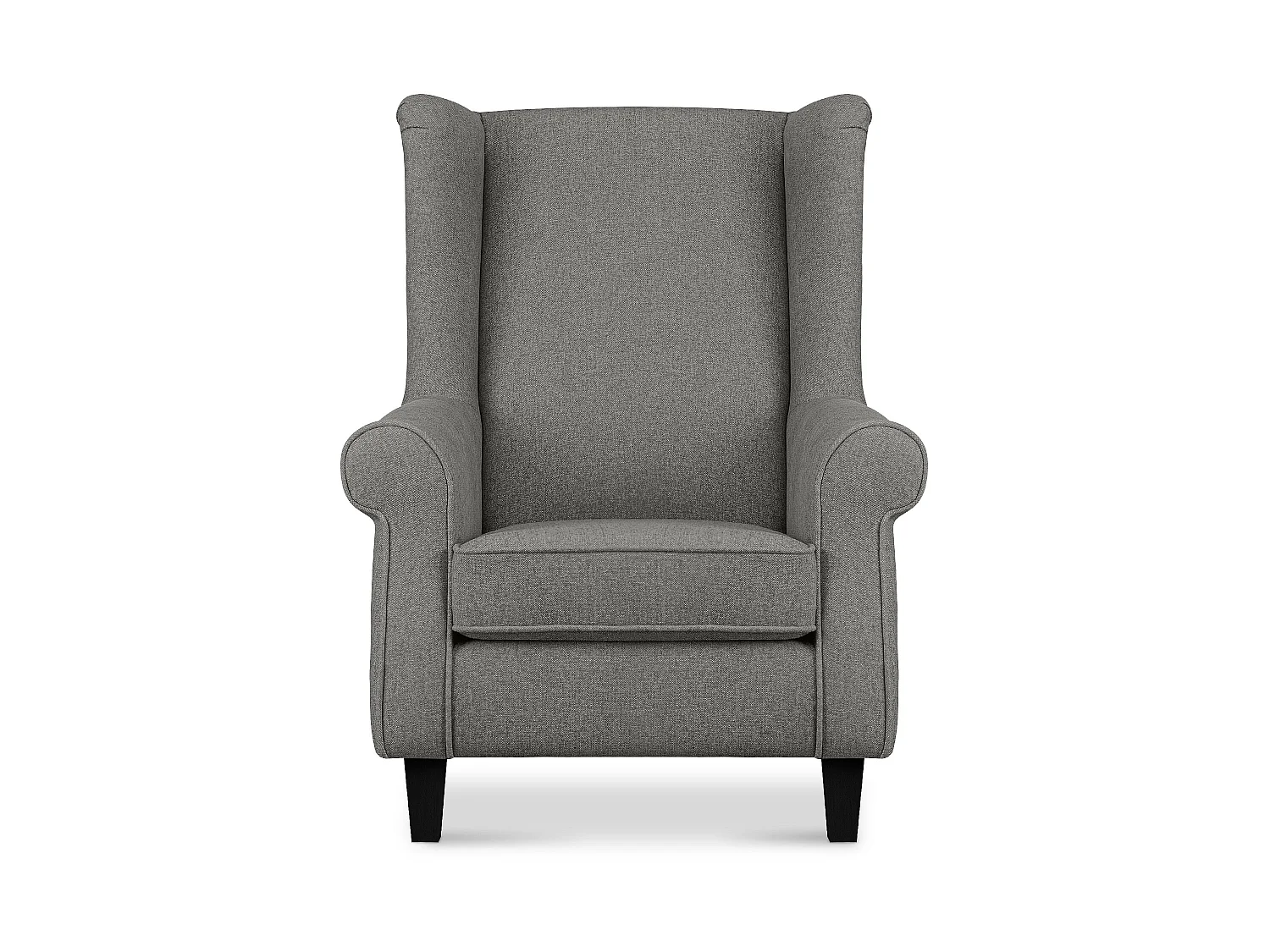 Ohrensessel Massivholzbeine - grau/schwarz - MILES