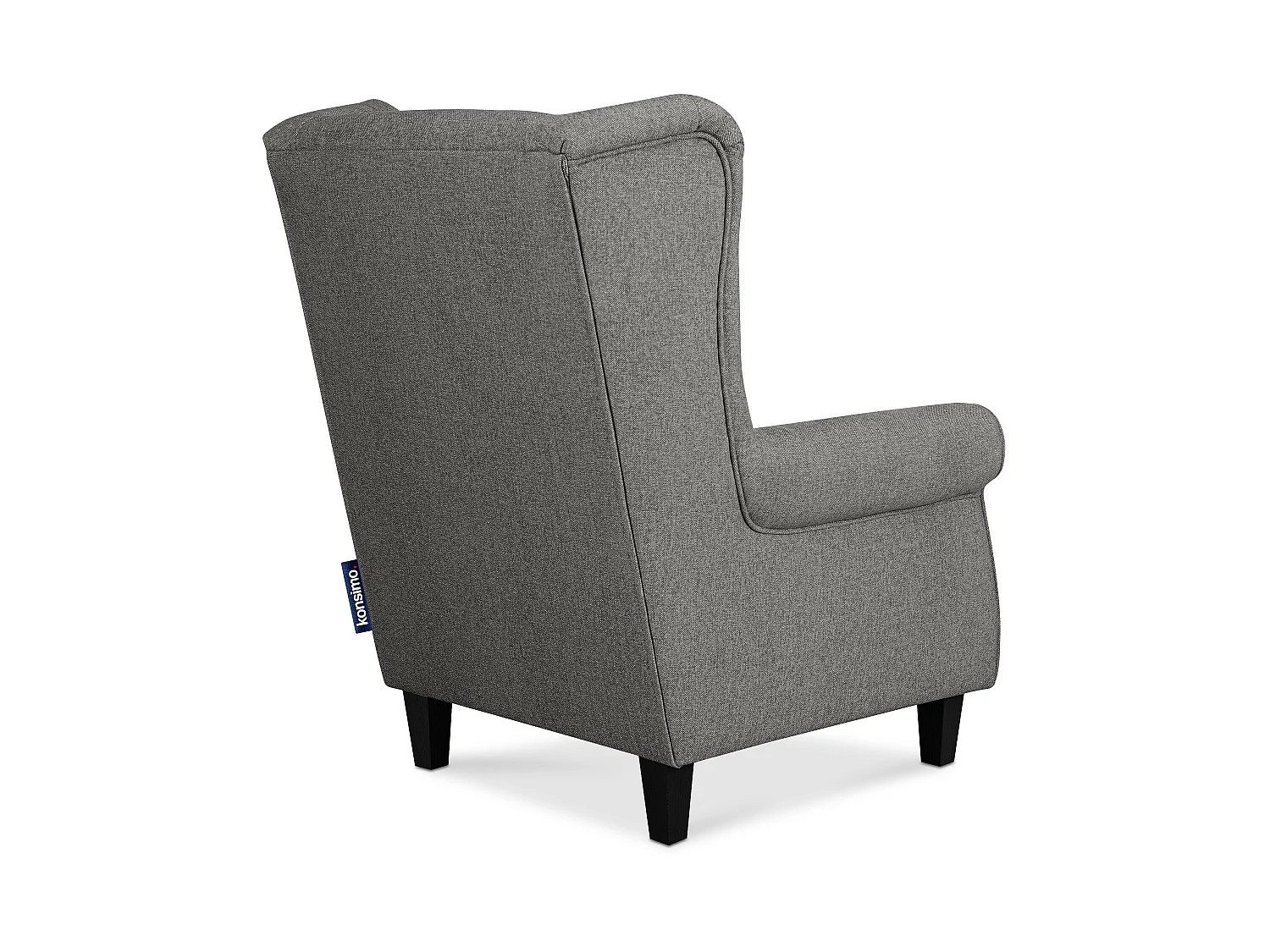 Ohrensessel Massivholzbeine - grau/schwarz - MILES