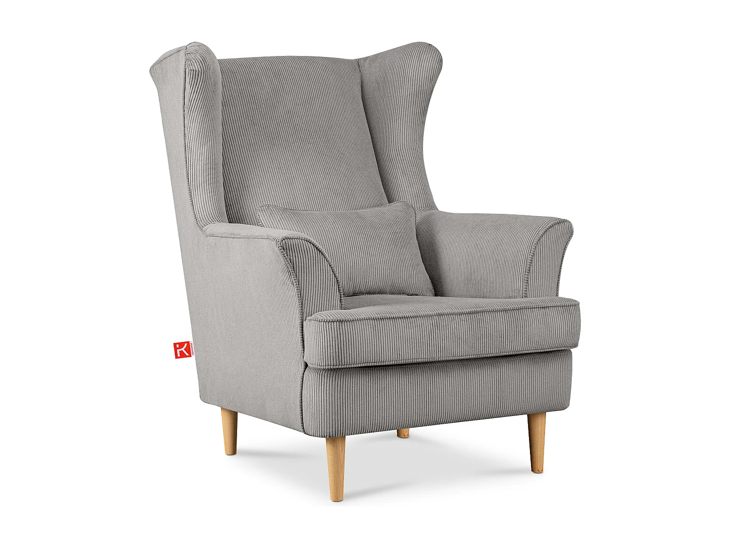 Klassischer Ohrensessel - grau - STRALIS