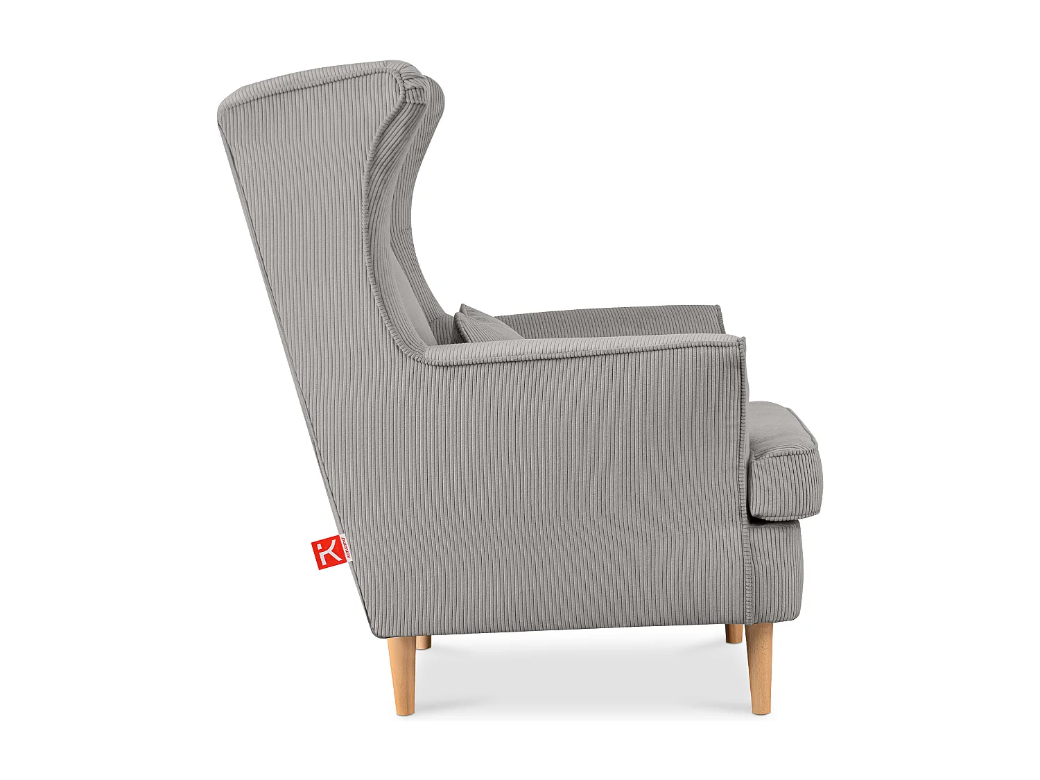 Klassischer Ohrensessel - grau - STRALIS