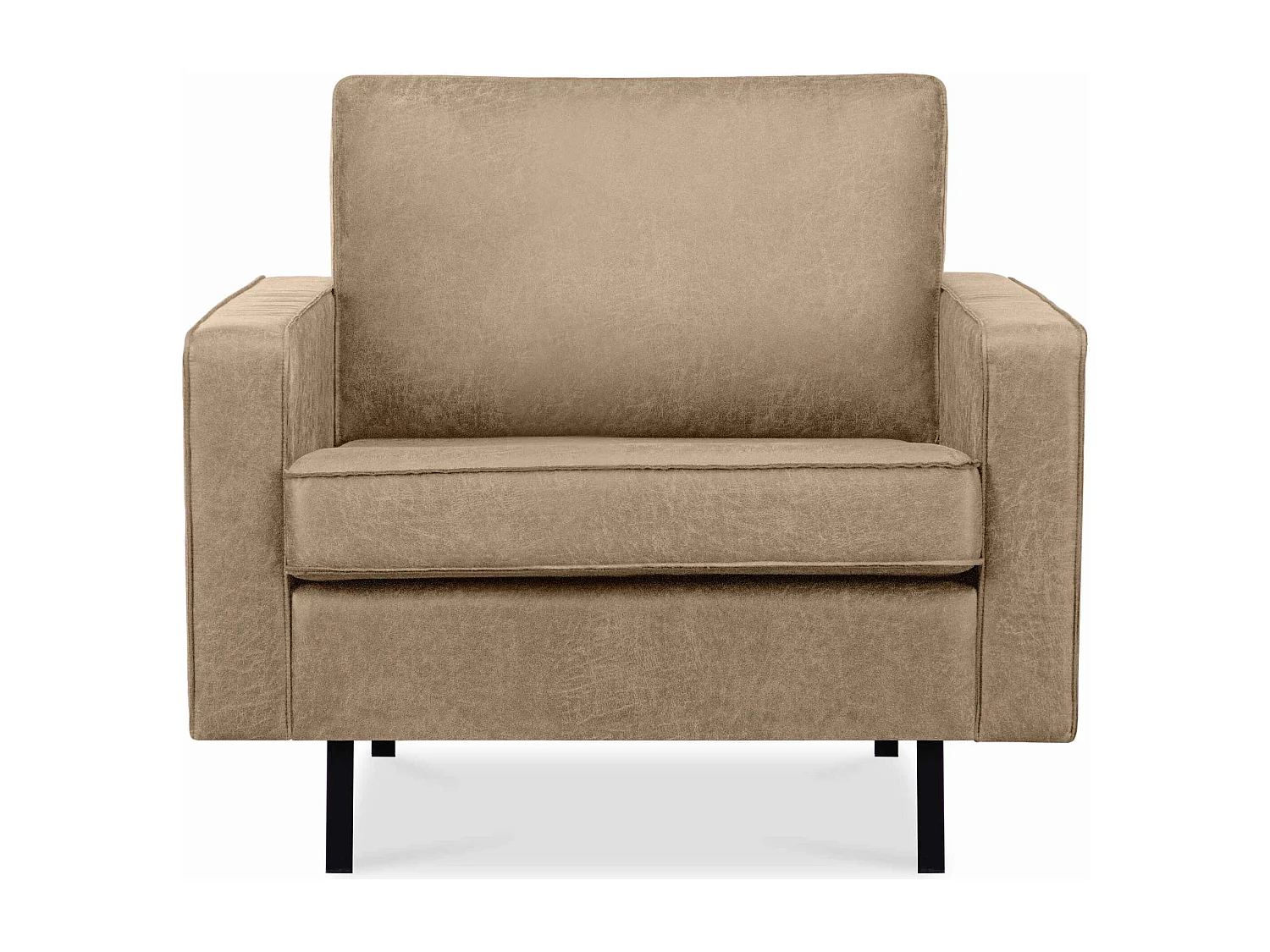 Großer Loft-Sessel aus Leder und Mikrofaser -  beige - INVIA