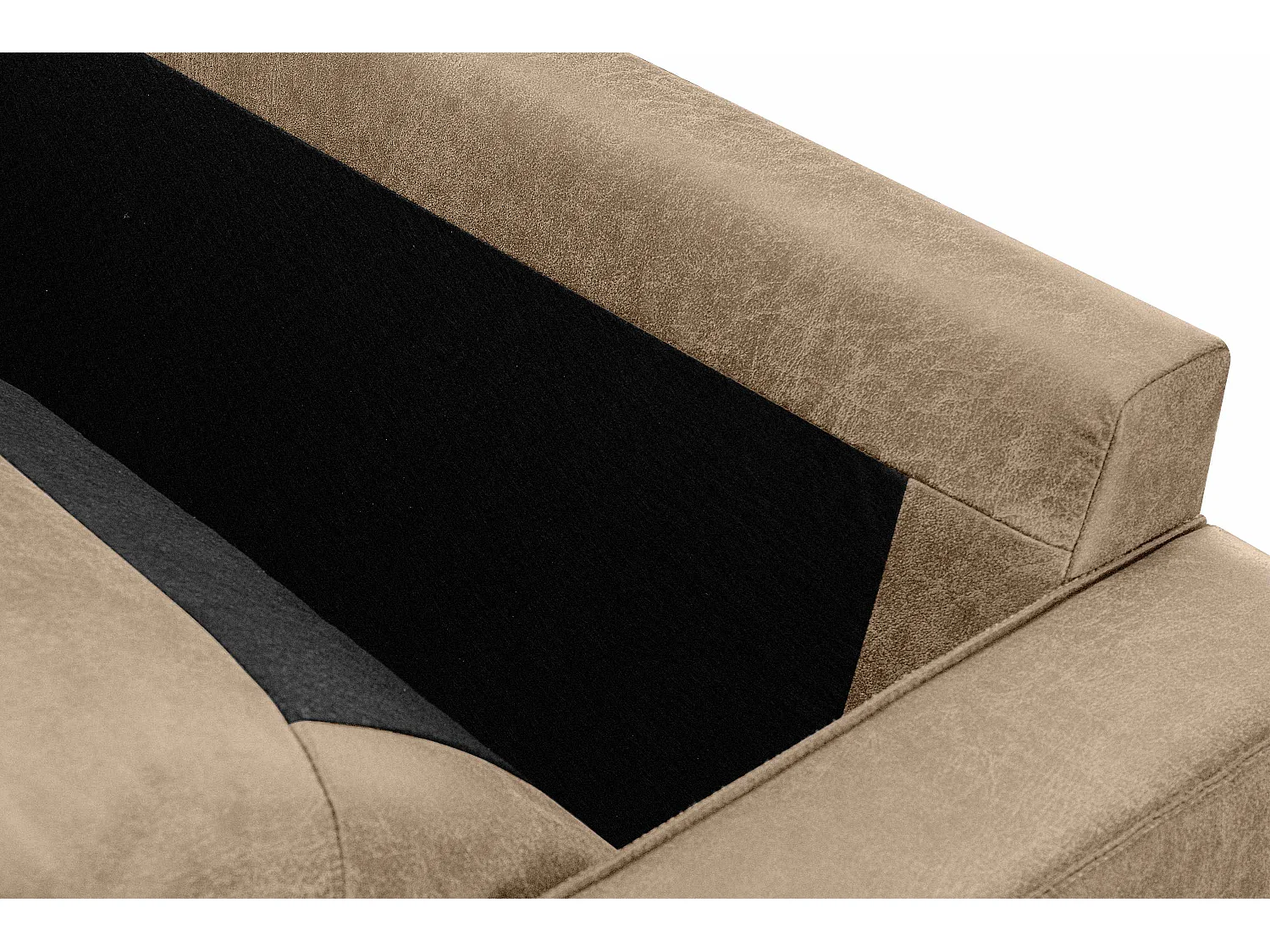 Großer Loft-Sessel aus Leder und Mikrofaser -  beige - INVIA