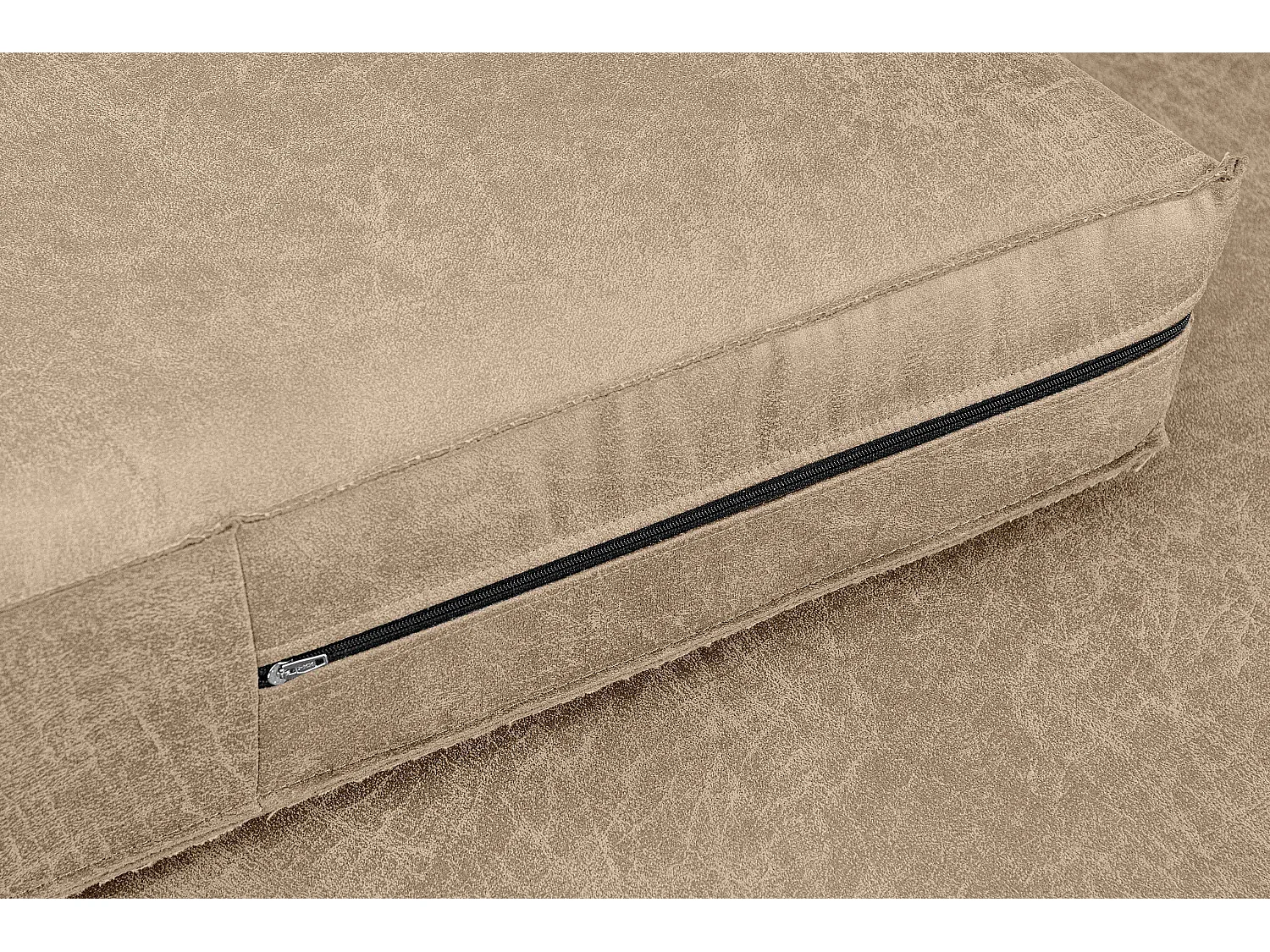 Großer Loft-Sessel aus Leder und Mikrofaser -  beige - INVIA