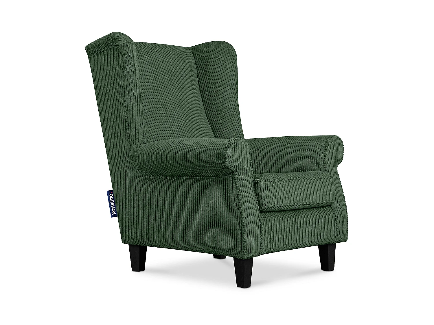 Ohrensessel Kord-Bezug Petfriendly - dunkelgrün - MILES