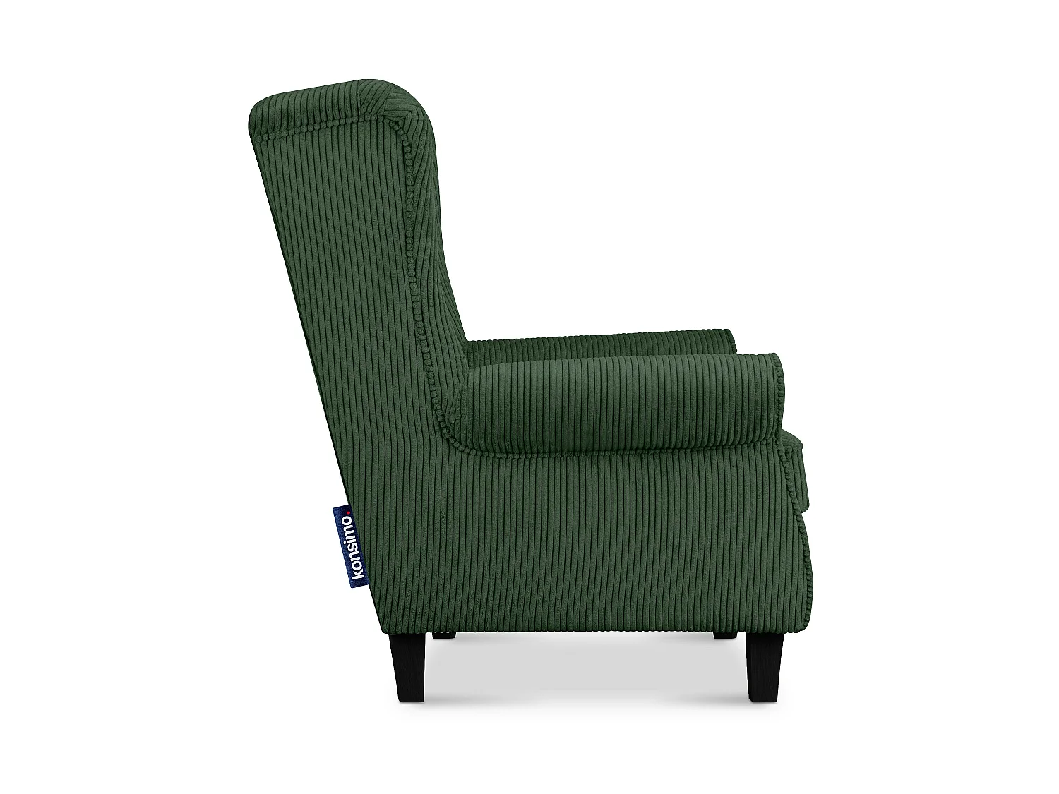 Ohrensessel Kord-Bezug Petfriendly - dunkelgrün - MILES