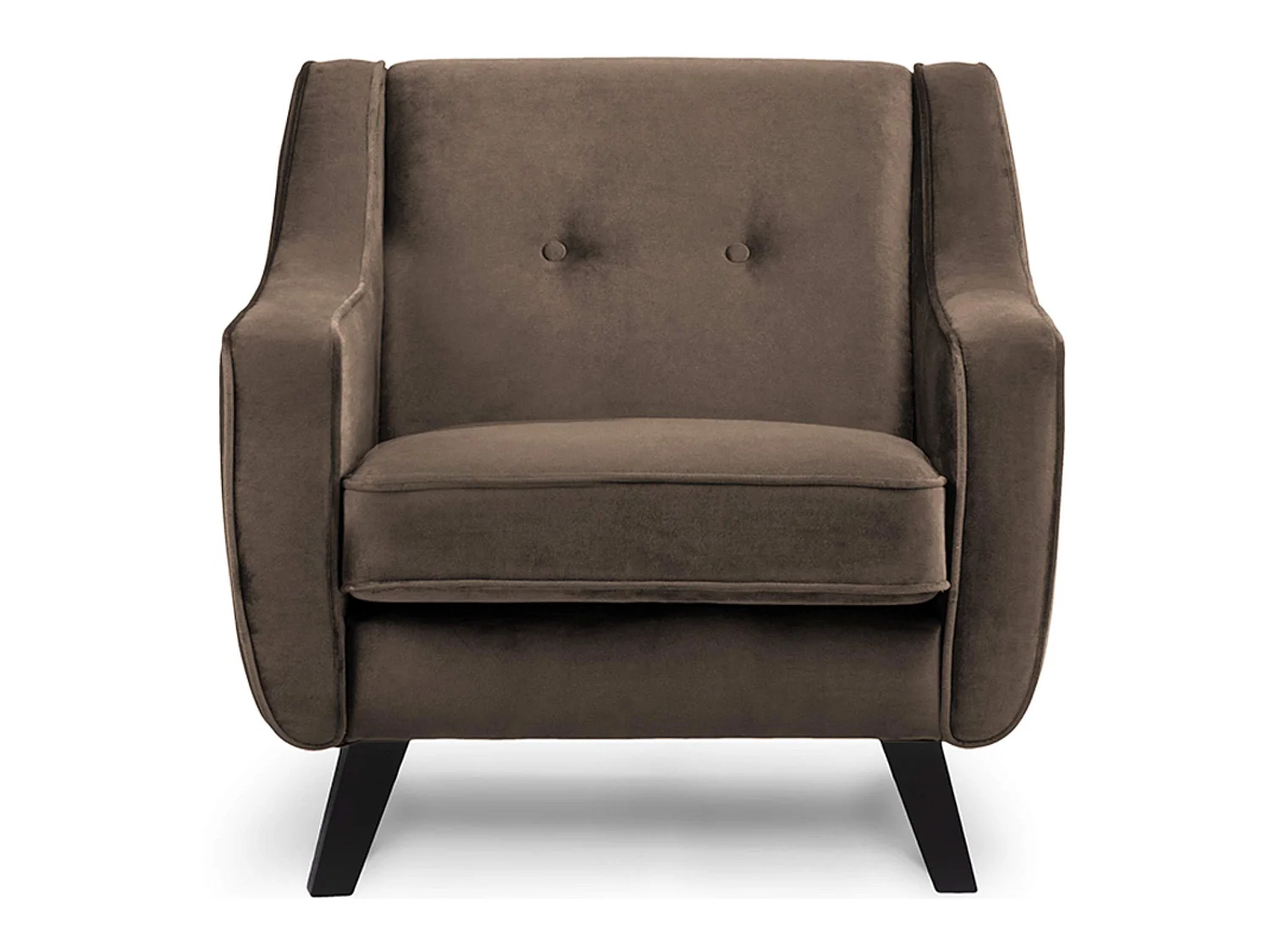 Sessel mit Velours-Bezug - Braun - TERSO