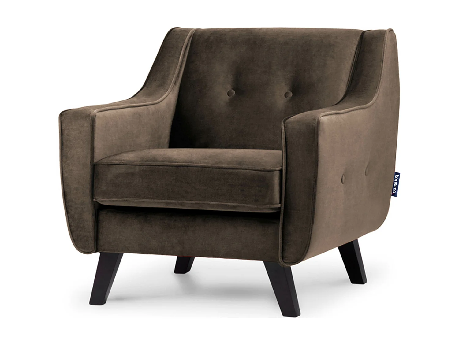 Sessel mit Velours-Bezug - Braun - TERSO