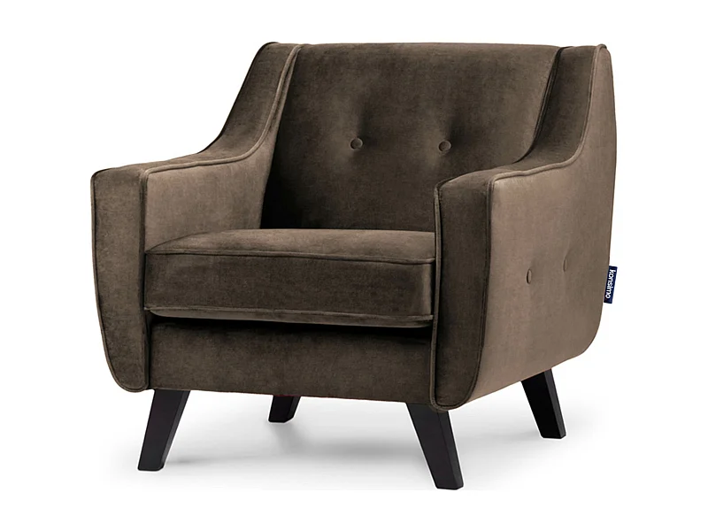 Sessel mit Velours-Bezug - Braun - TERSO