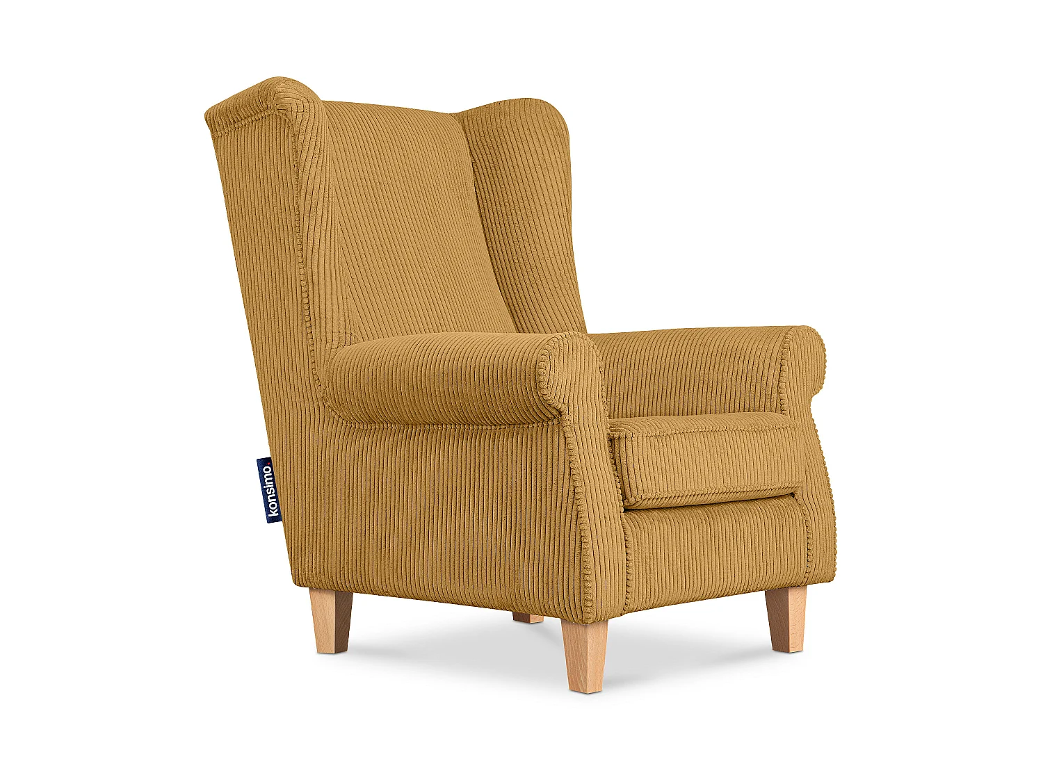 Ohrensessel Kord-Bezug Petfriendly - gelb - MILES