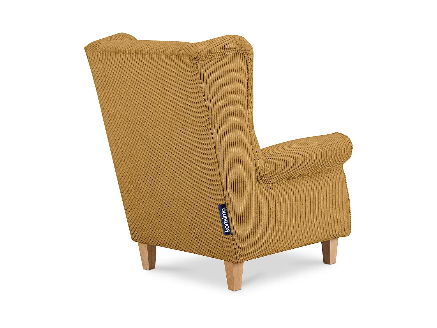 Ohrensessel Kord-Bezug Petfriendly - gelb - MILES