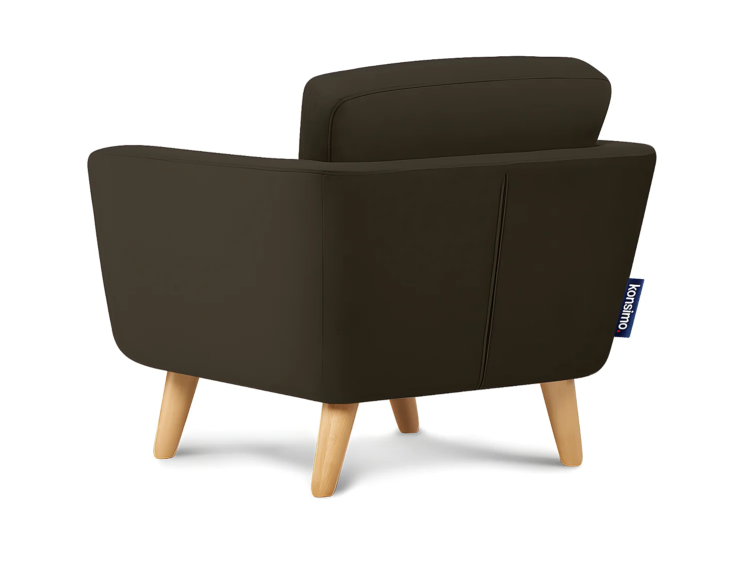 Skandinavischer Sessel - Massivholz-Beine - braun - TAGIO