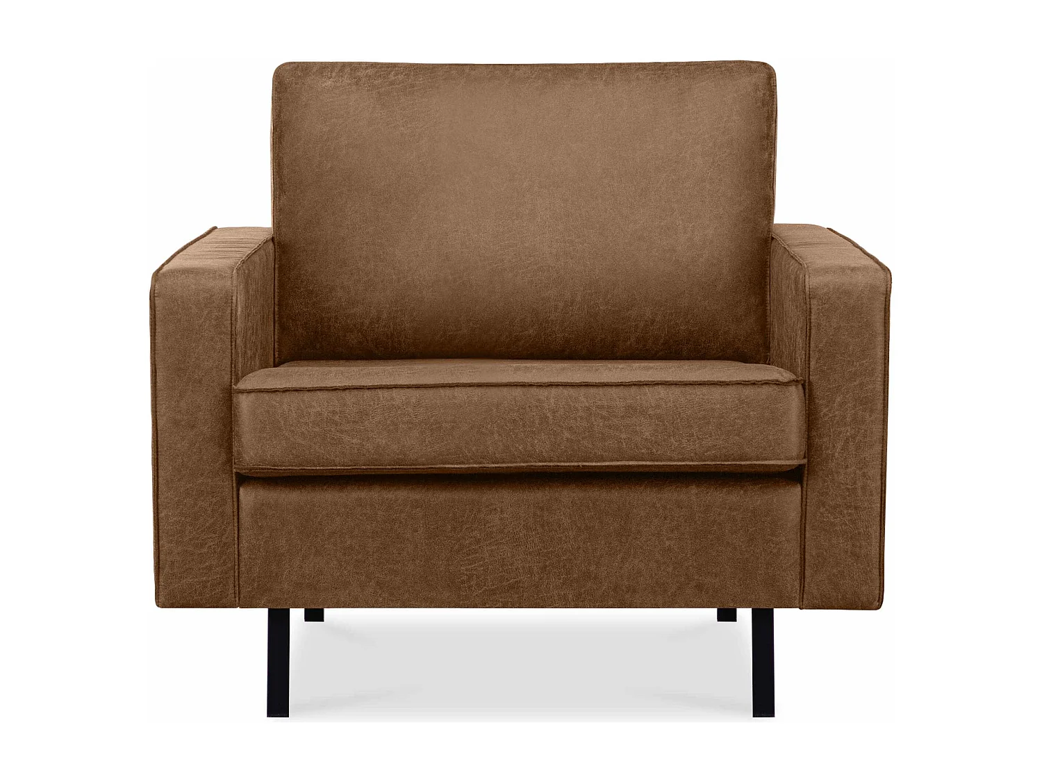 Großer Loft-Sessel aus Leder und Mikrofaser -  braun - INVIA