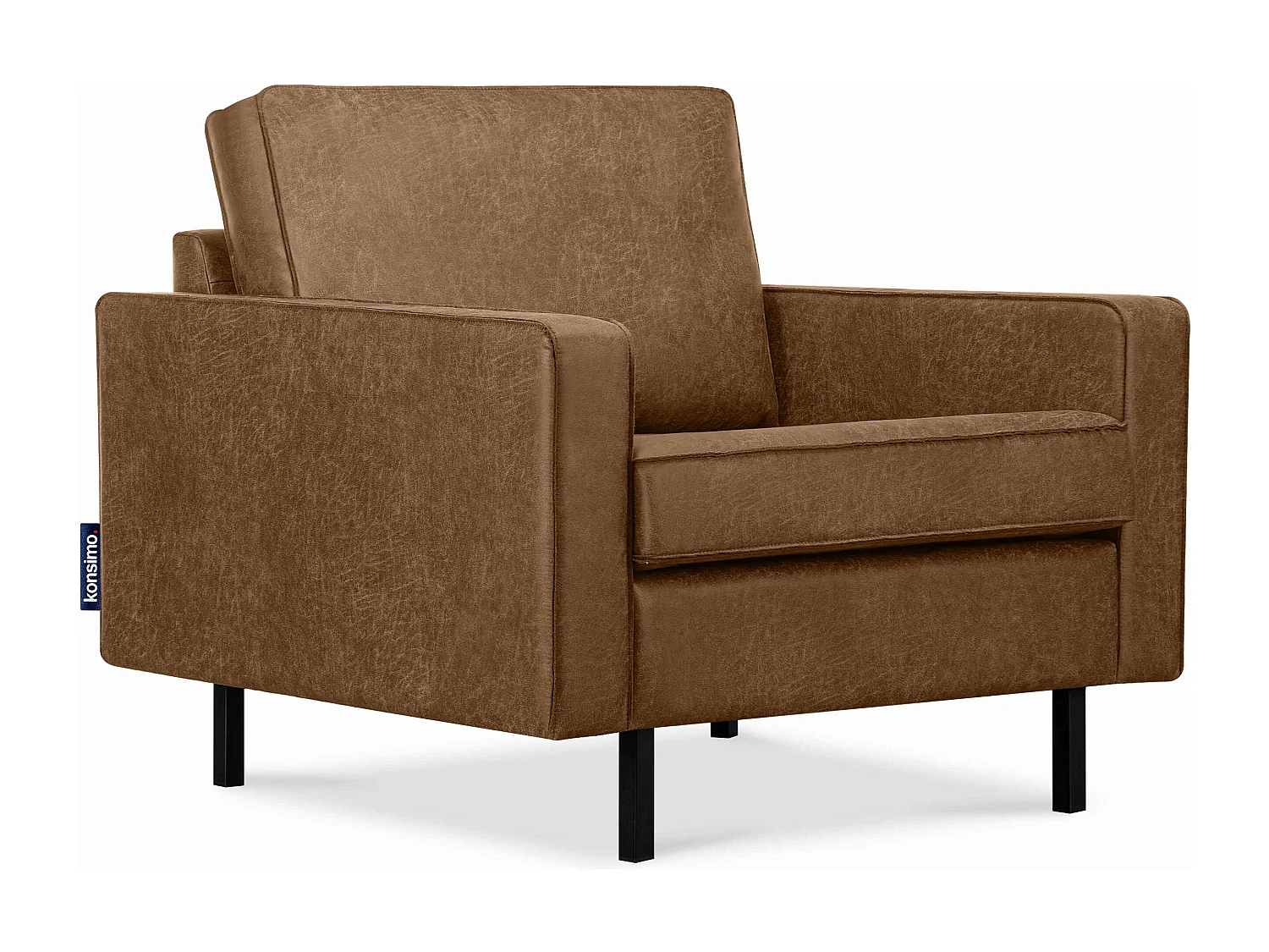 Großer Loft-Sessel aus Leder und Mikrofaser -  braun - INVIA