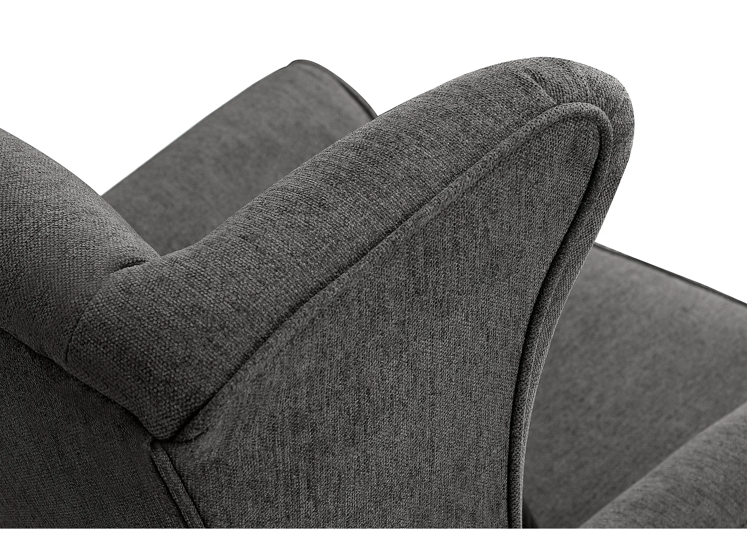 Klassischer Ohrensessel - Velours-Bezug grau - STRALIS