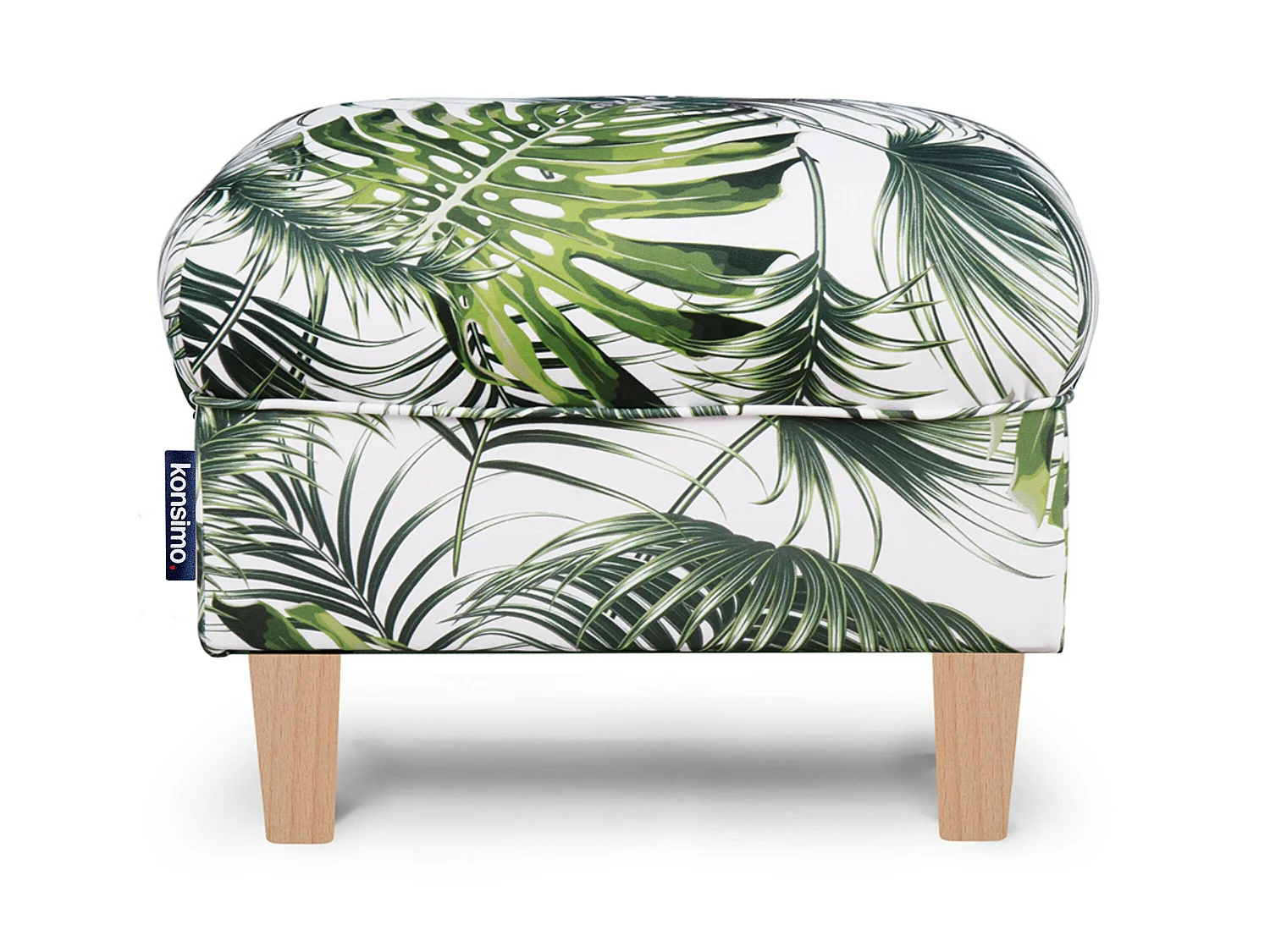 Ohrensessel + Pouffe Set  - weiß/grün/buche - MILES