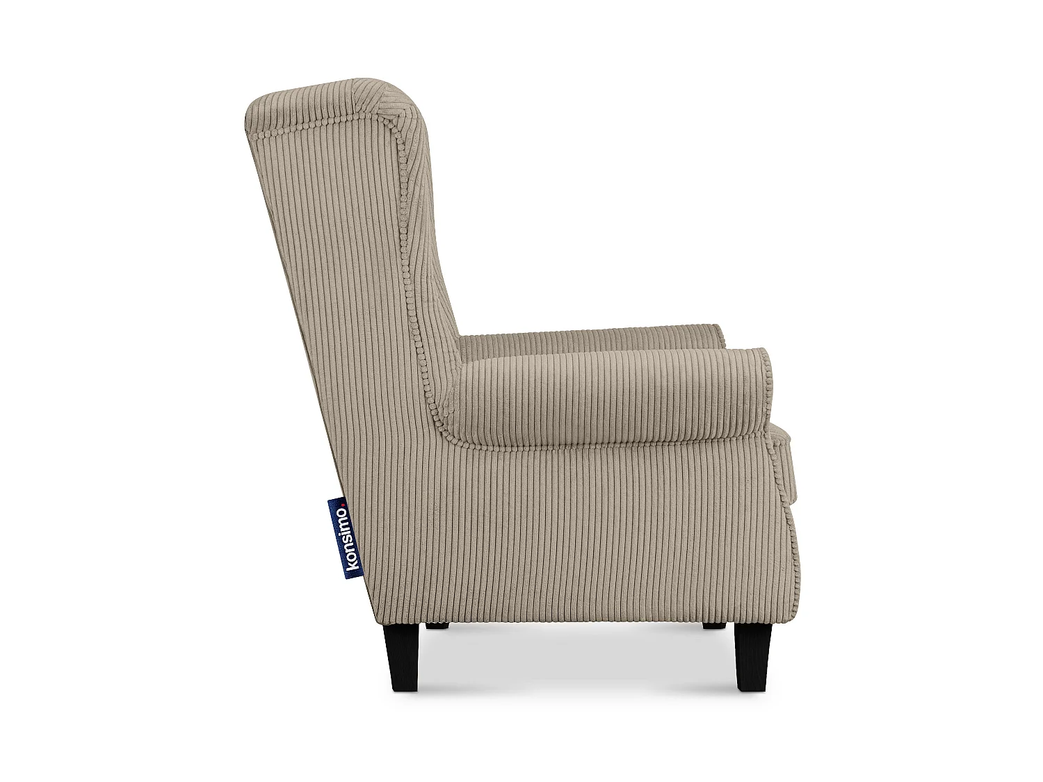 Ohrensessel Kord-Bezug Petfriendly - hellbeige - MILES