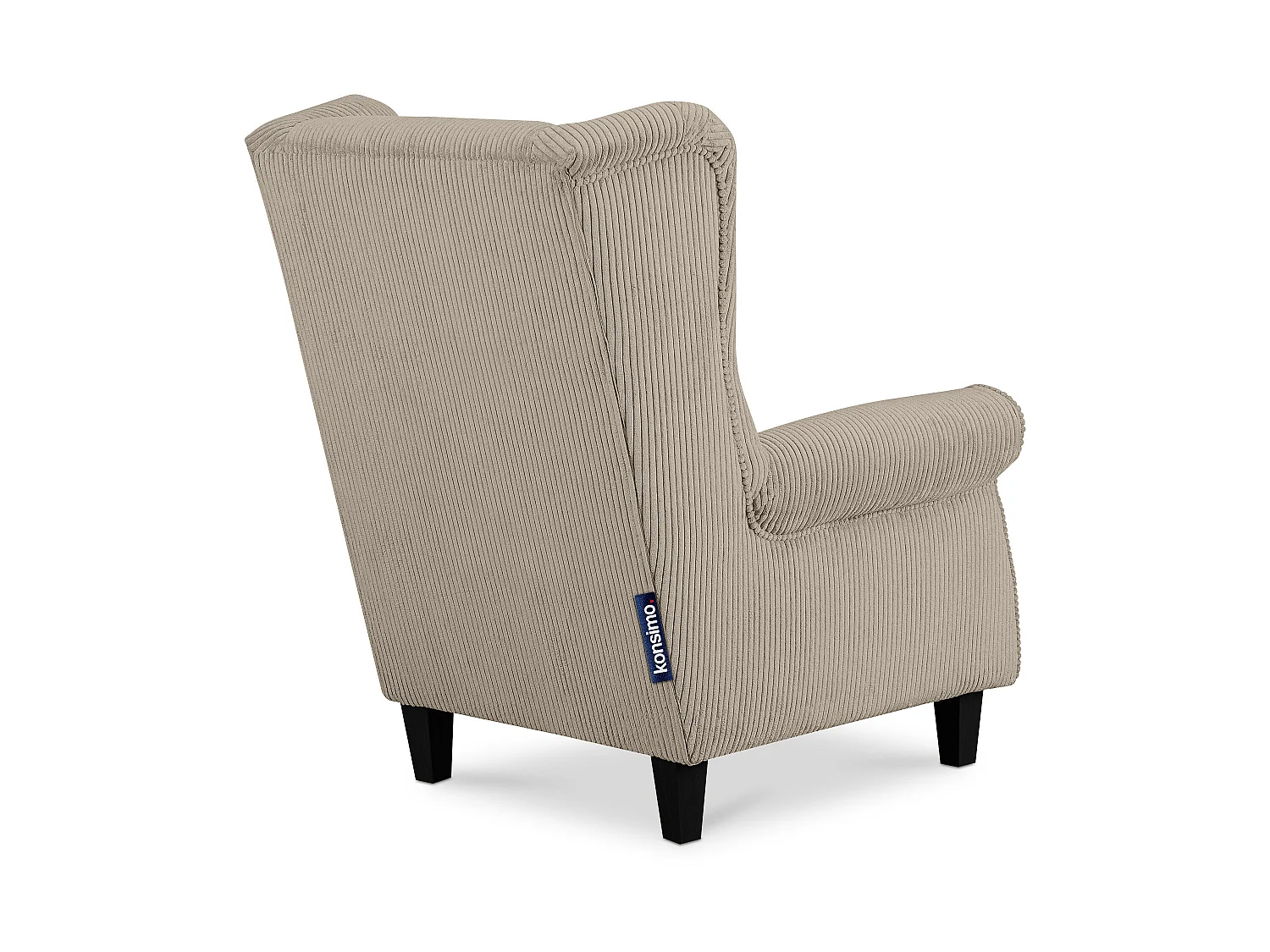 Ohrensessel Kord-Bezug Petfriendly - hellbeige - MILES