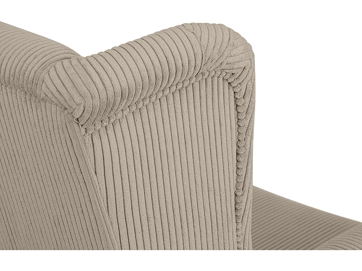 Ohrensessel Kord-Bezug Petfriendly - hellbeige - MILES