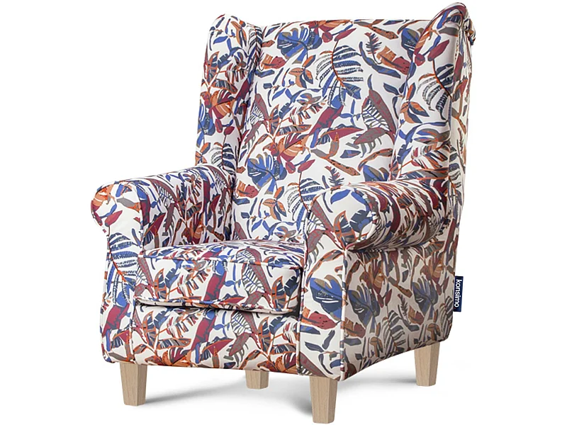 Ohrensessel Massivholzbeine - mehrfarbig - MILES