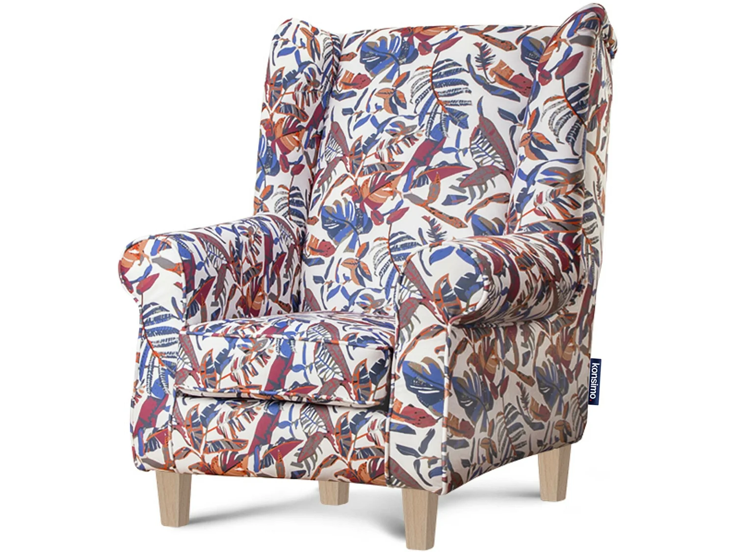 Ohrensessel Massivholzbeine - mehrfarbig - MILES