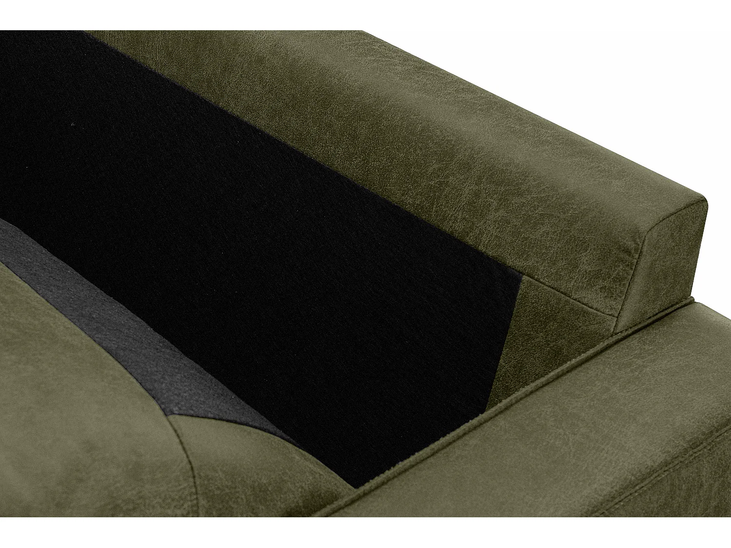 Großer Loft-Sessel aus Leder und Mikrofaser - grün - INVIA