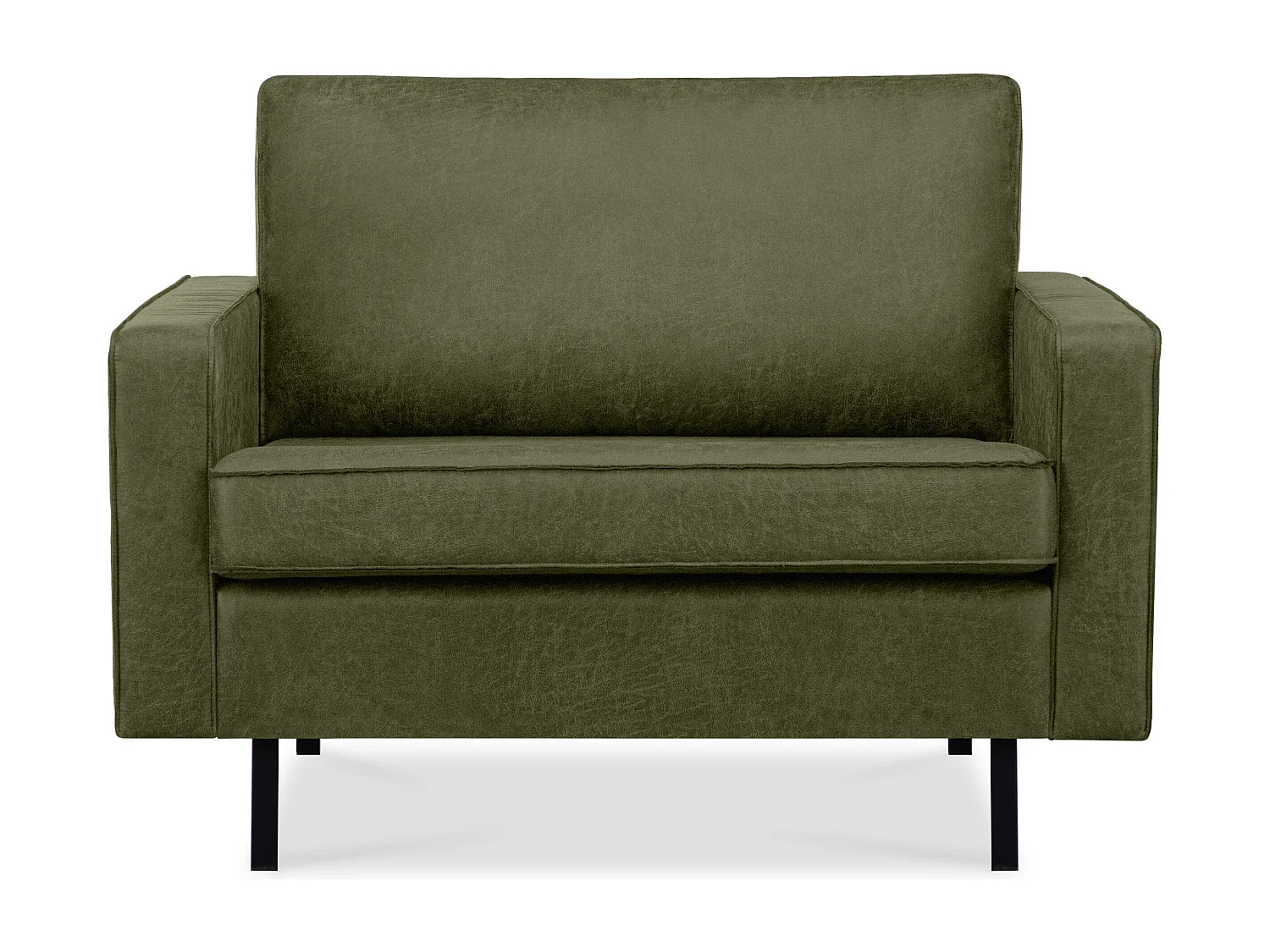 Großer Loft-Sessel aus Leder und Mikrofaser - grün - INVIA