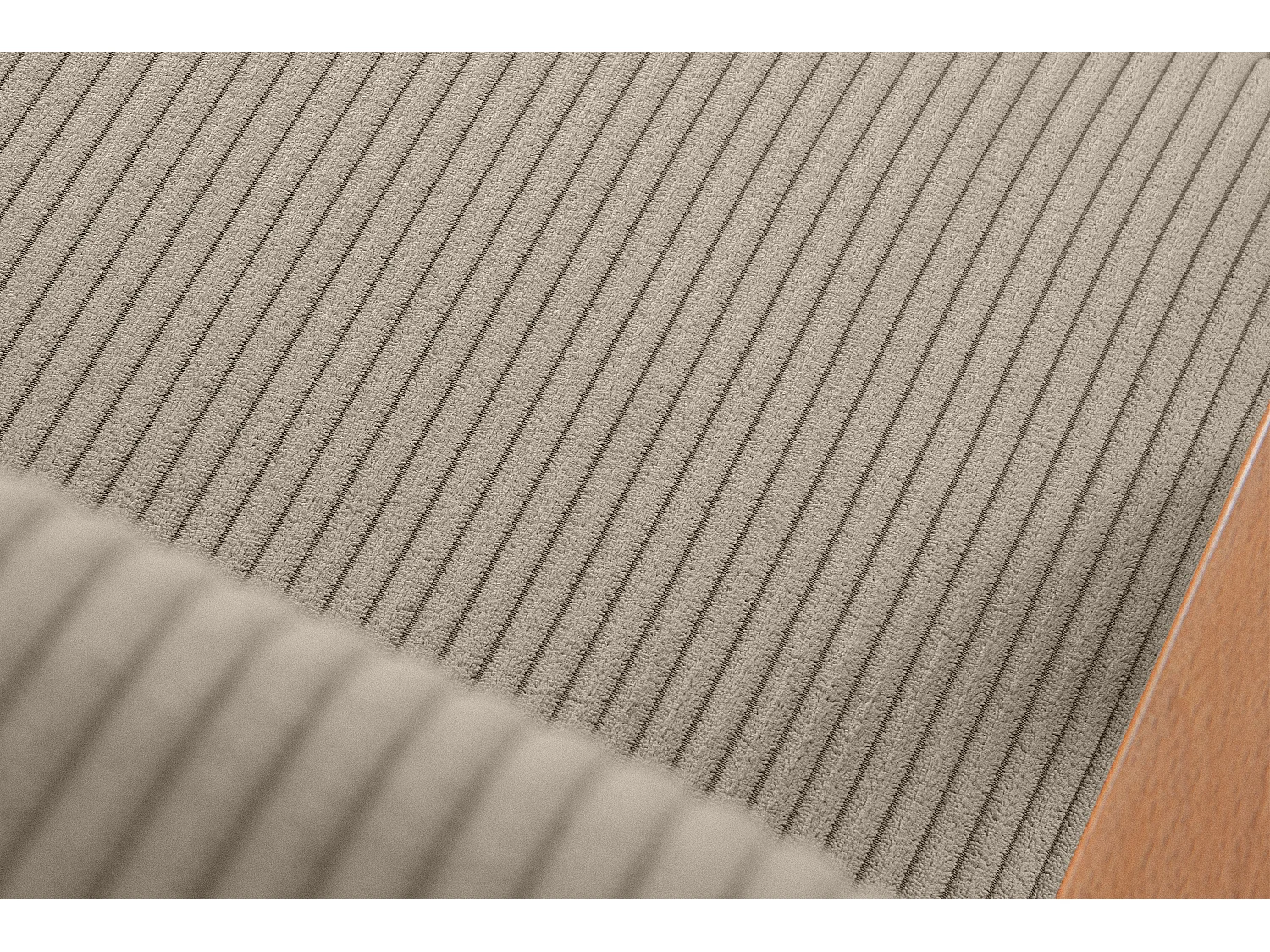 Vintage Sessel gepolstert Echt-Holz-Rahmen - dunkelbeige - NASET