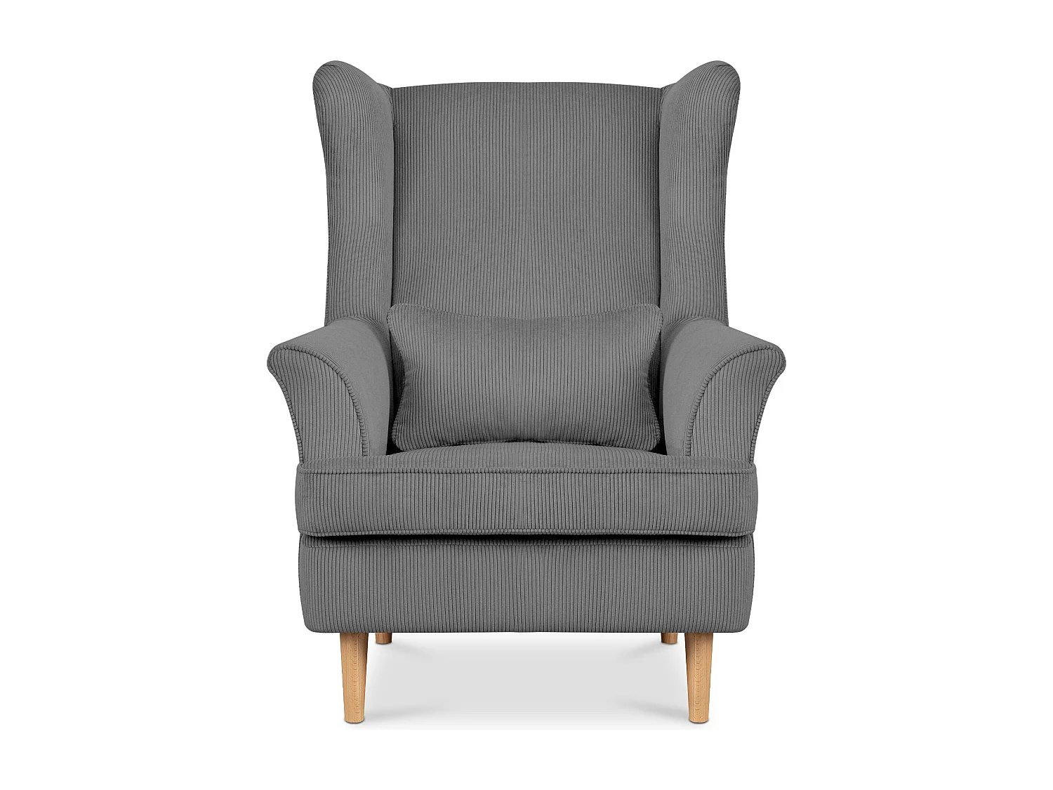 Klassischer Ohrensessel - grau - STRALIS