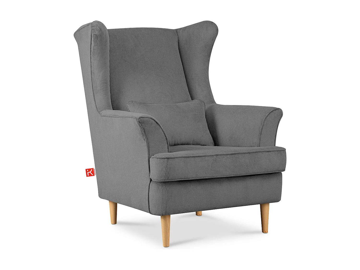 Klassischer Ohrensessel - grau - STRALIS