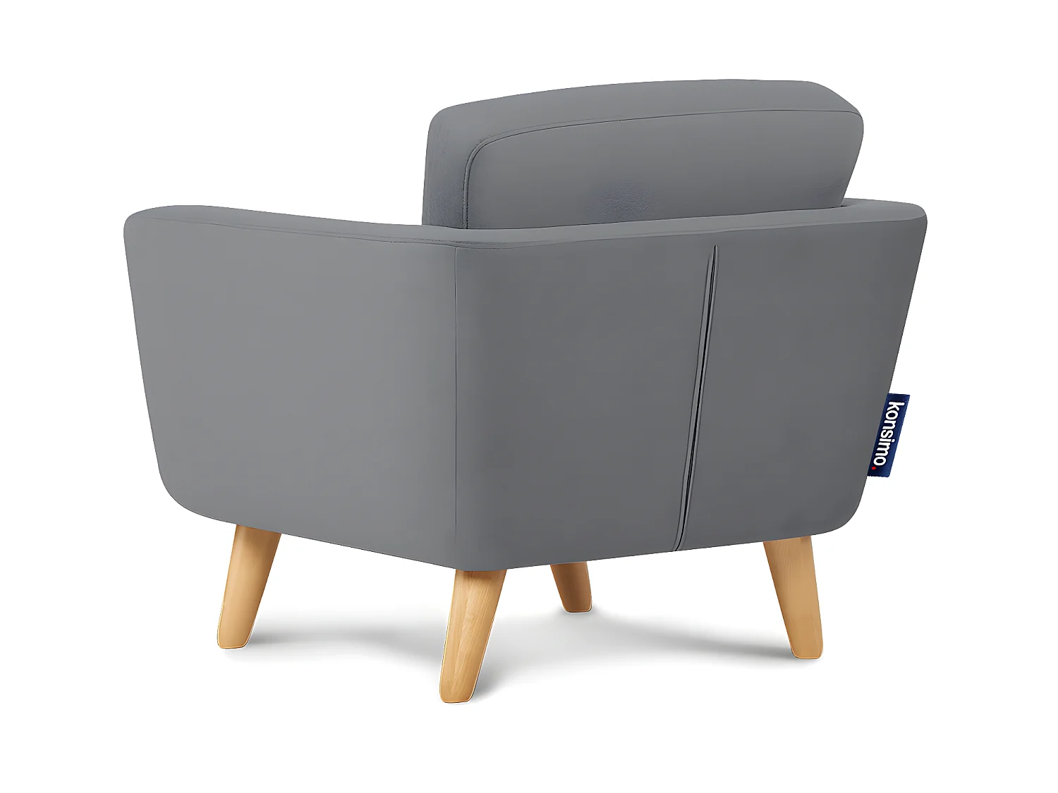 Skandinavischer Sessel - Massivholz-Beine - grau - TAGIO