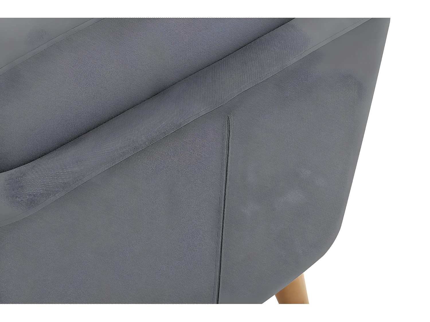 Skandinavischer Sessel - Massivholz-Beine - grau - TAGIO