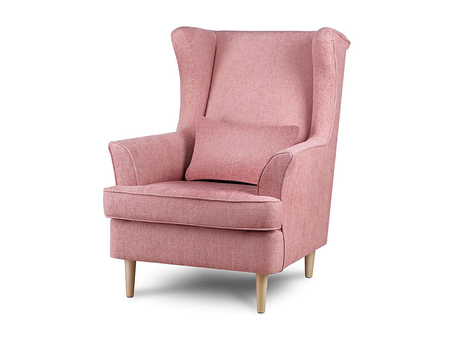 Klassischer Sessel mit Sitzhocker - rosa - STRALIS