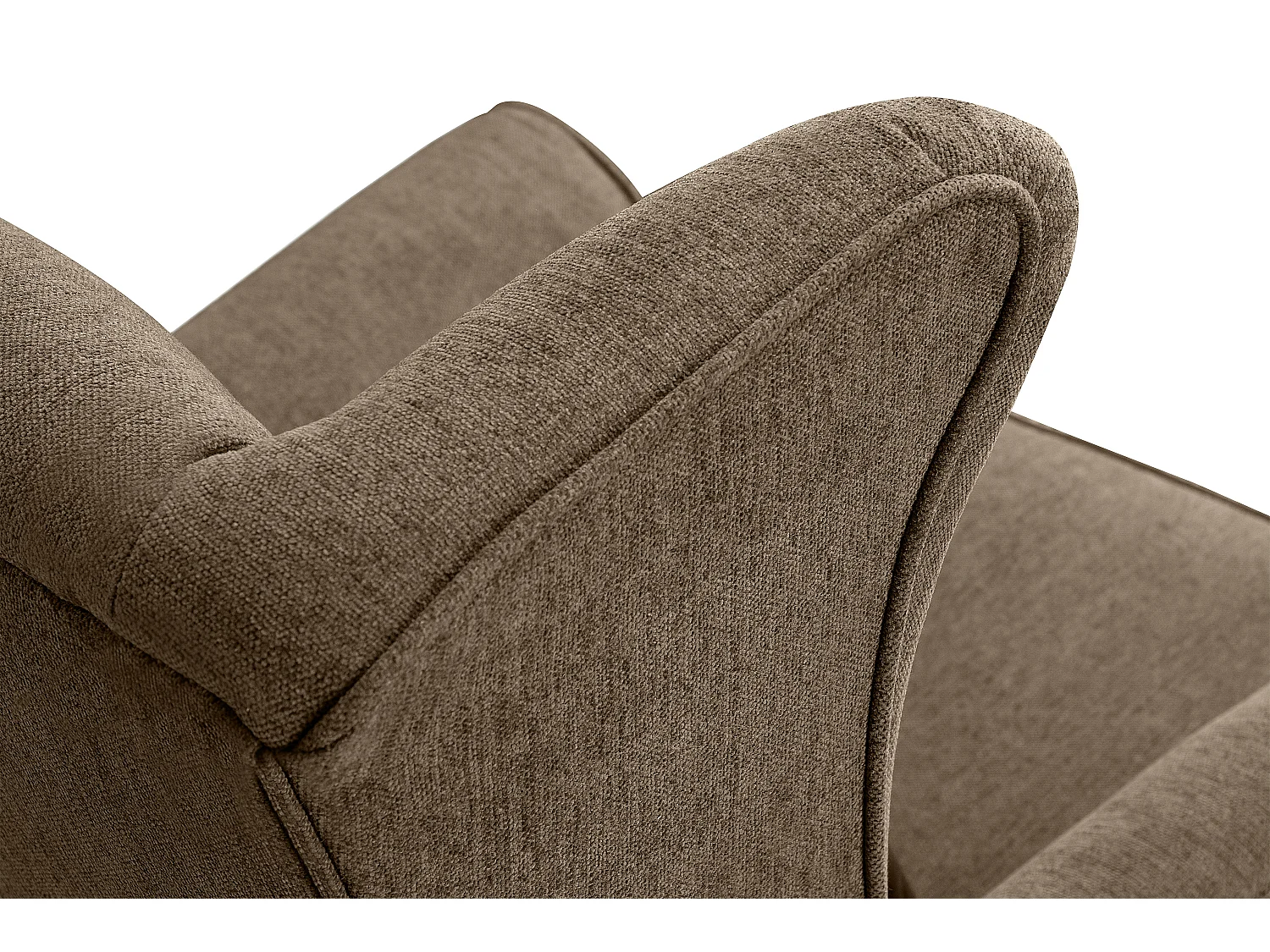 Klassischer Ohrensessel - Velours-Bezug braun - STRALIS