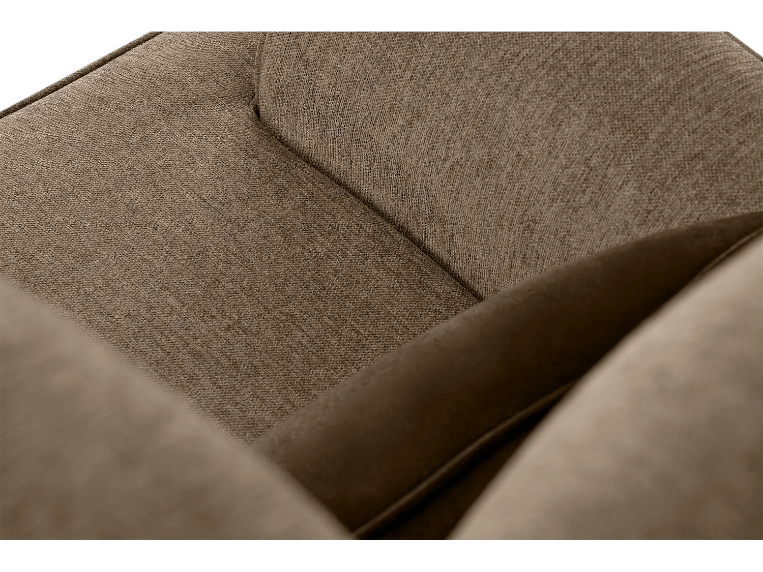 Klassischer Ohrensessel - Velours-Bezug braun - STRALIS