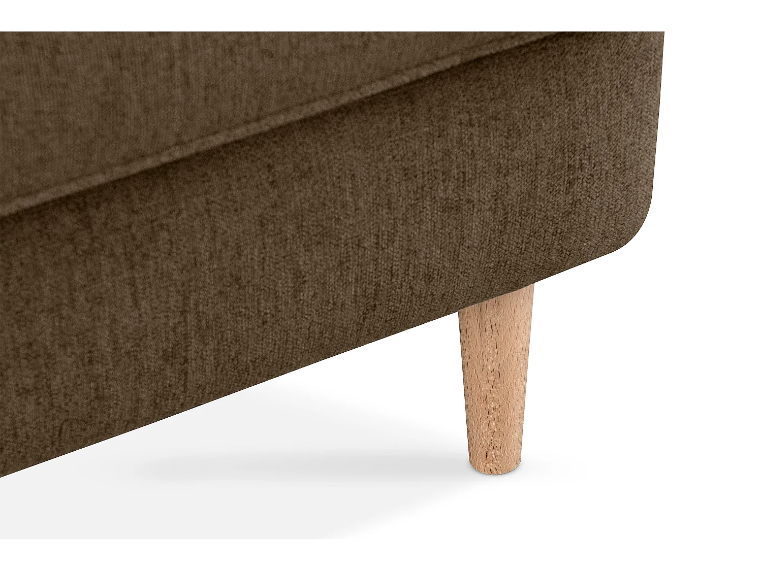 Klassischer Ohrensessel - Velours-Bezug braun - STRALIS