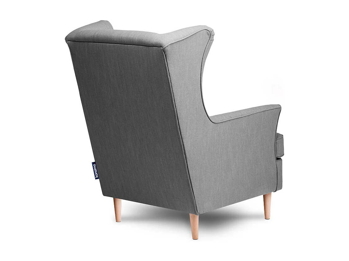 Klassischer Sessel mit Sitzhocker - grau - STRALIS