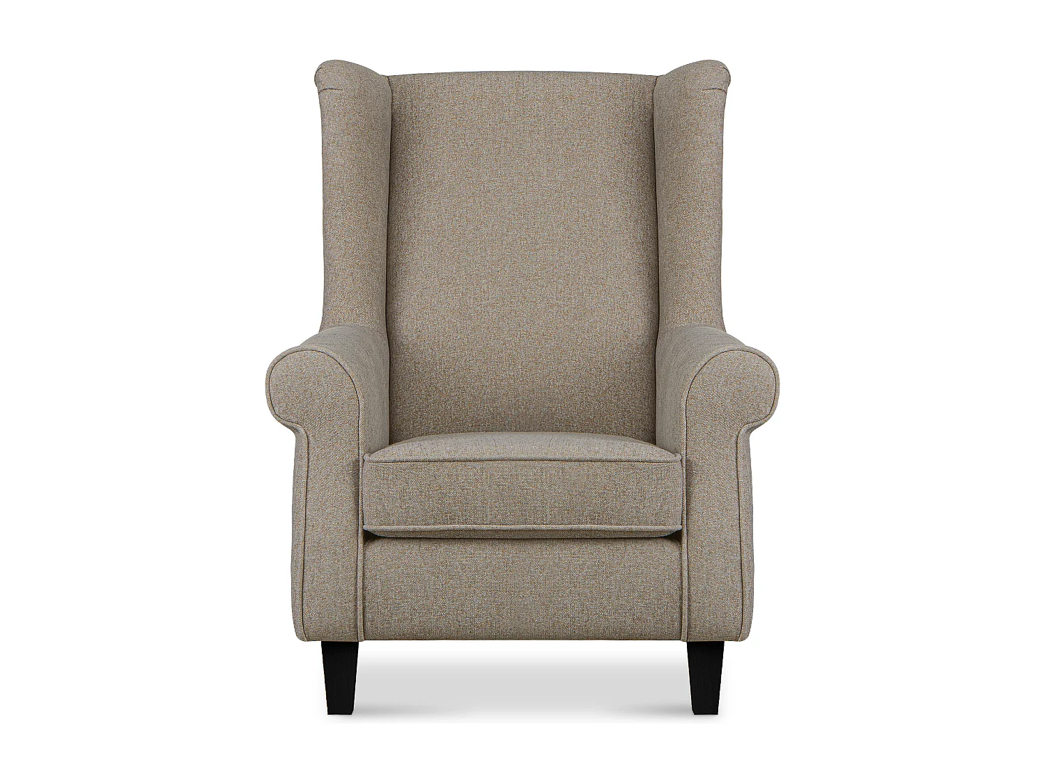 Ohrensessel Massivholzbeine schwarz -  hellbraun - MILES