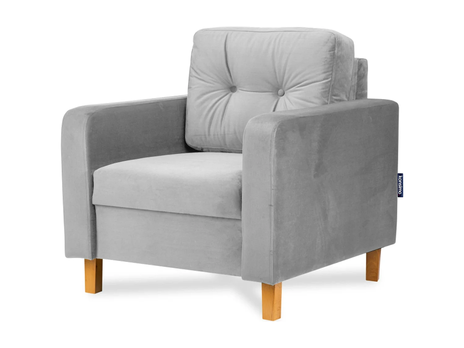 Bequemer Sessel - Echtholz Beine - Grau - ERISO