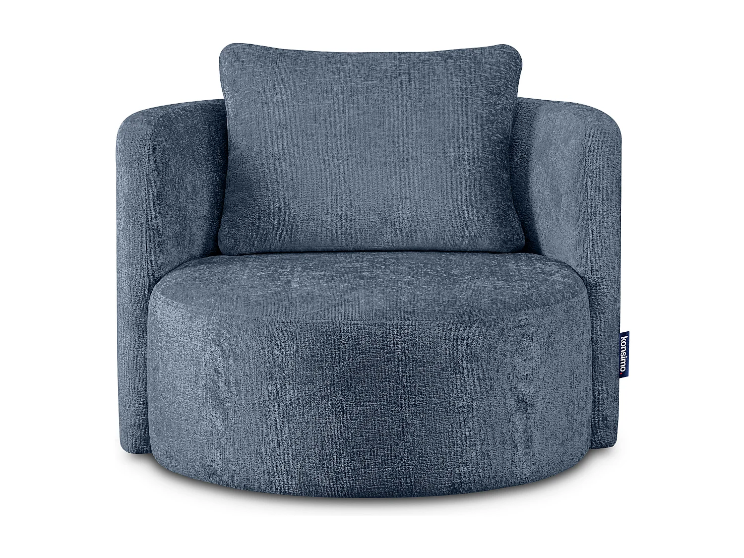 Drehsessel Set inkl. Sitzhocker - Chenille-Stoff - dunkelblau - RAGGI