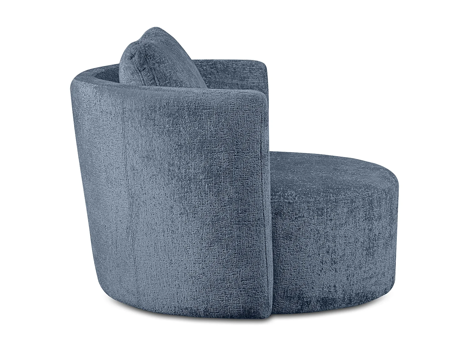 Drehsessel Set inkl. Sitzhocker - Chenille-Stoff - dunkelblau - RAGGI