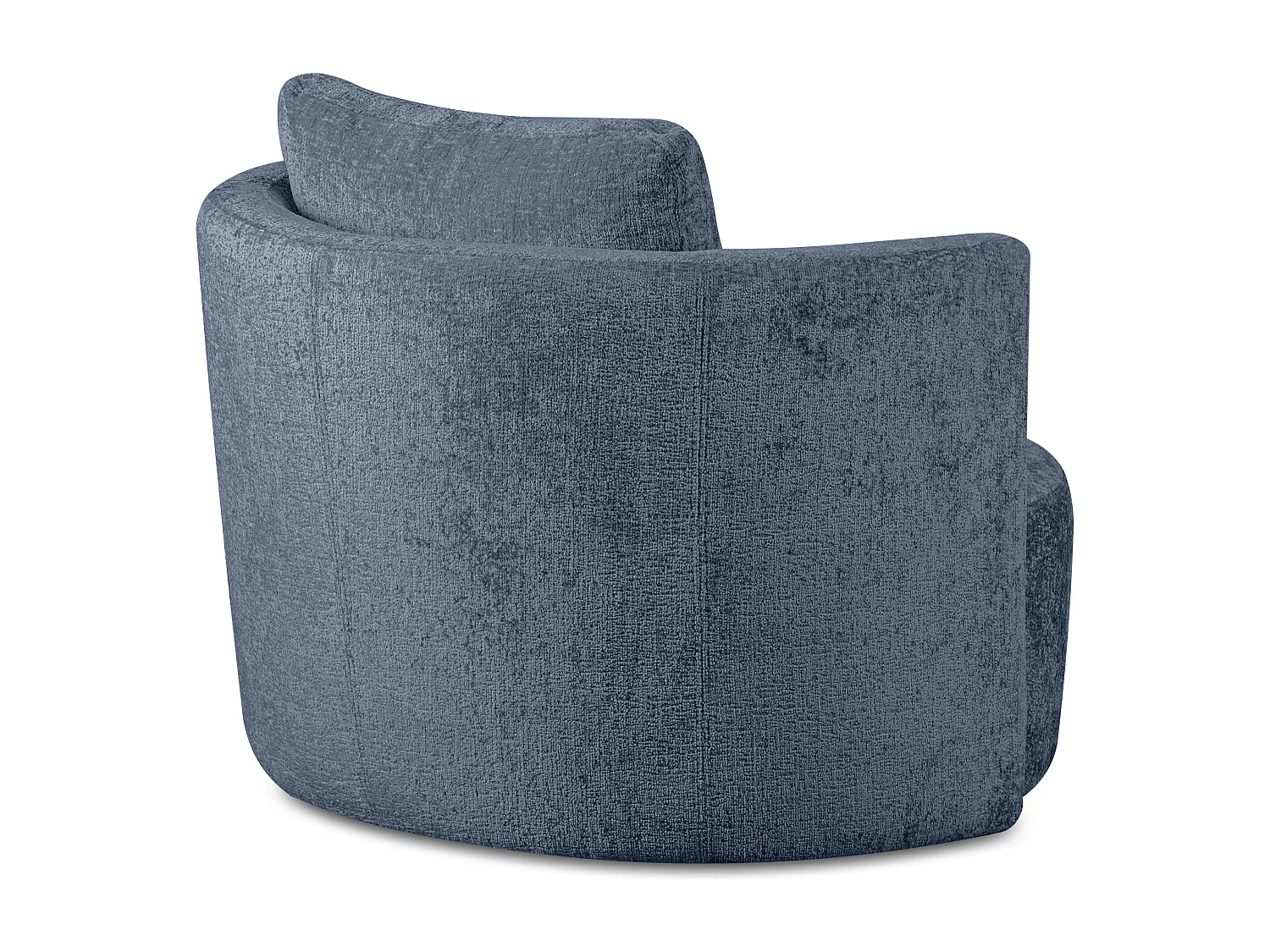 Drehsessel Set inkl. Sitzhocker - Chenille-Stoff - dunkelblau - RAGGI