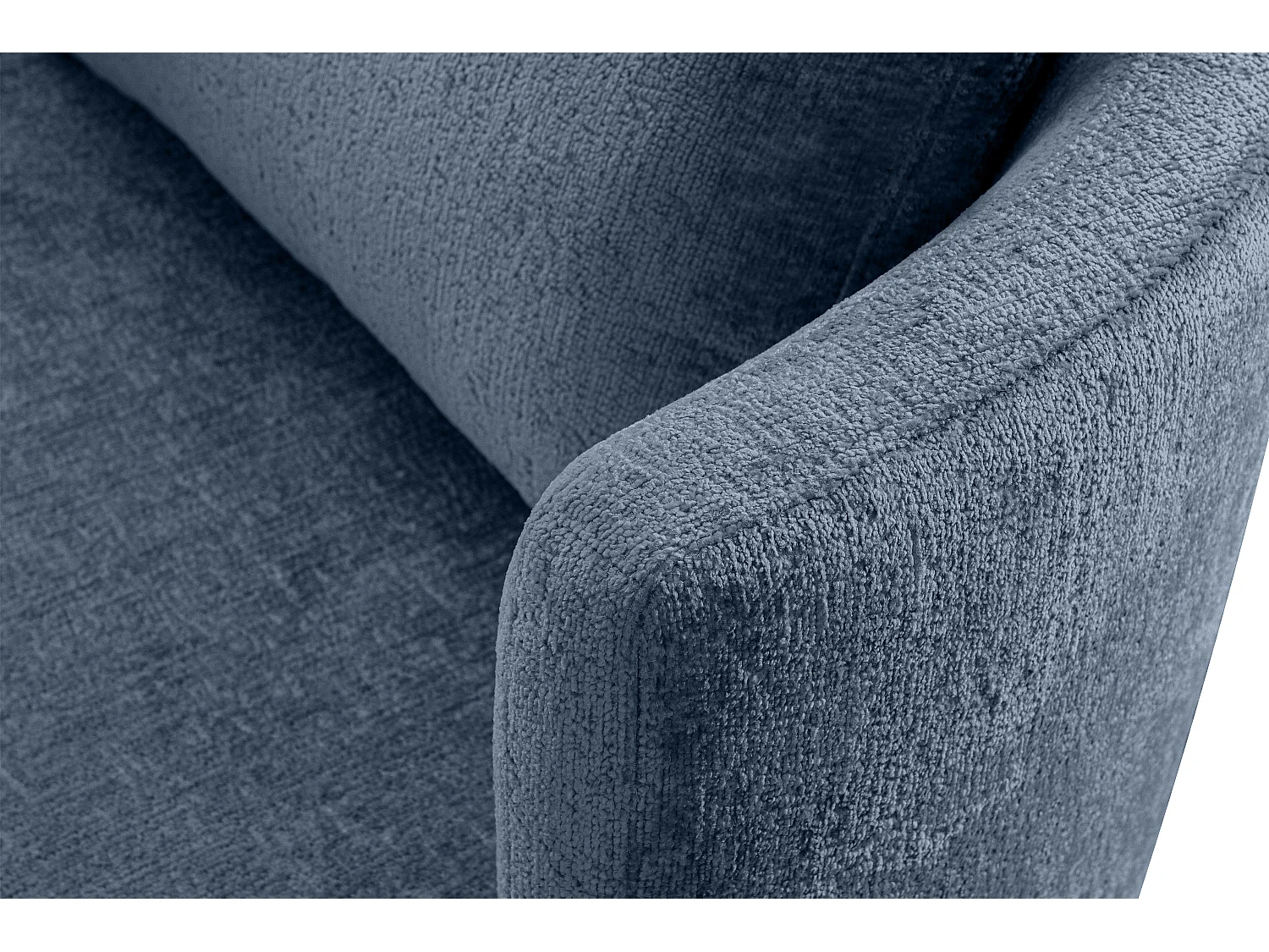 Drehsessel Set inkl. Sitzhocker - Chenille-Stoff - dunkelblau - RAGGI