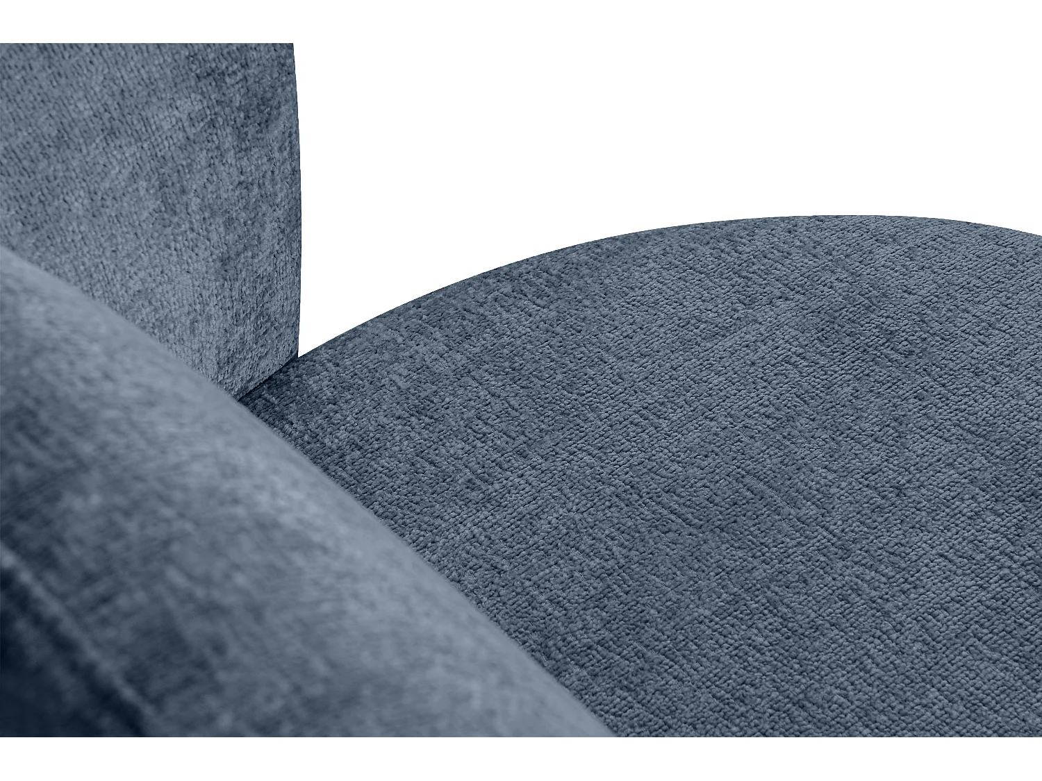 Drehsessel Set inkl. Sitzhocker - Chenille-Stoff - dunkelblau - RAGGI