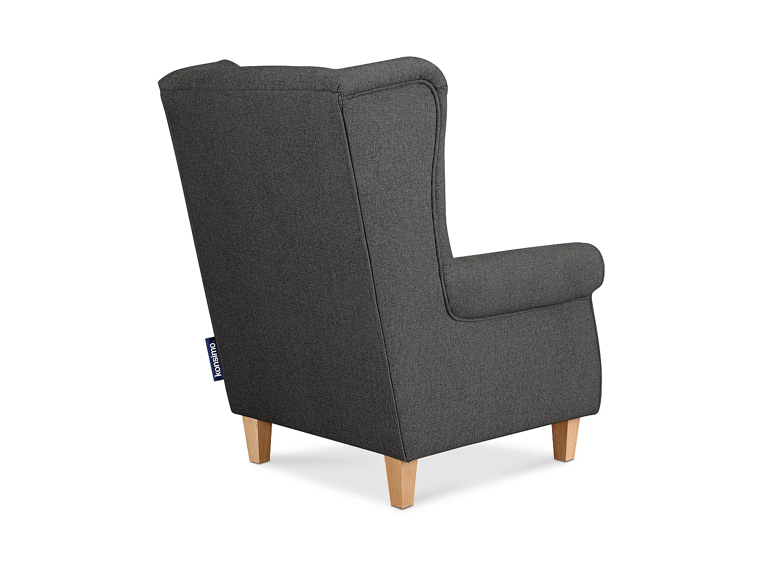 Ohrensessel grau - Massivholzbeine buche - MILES