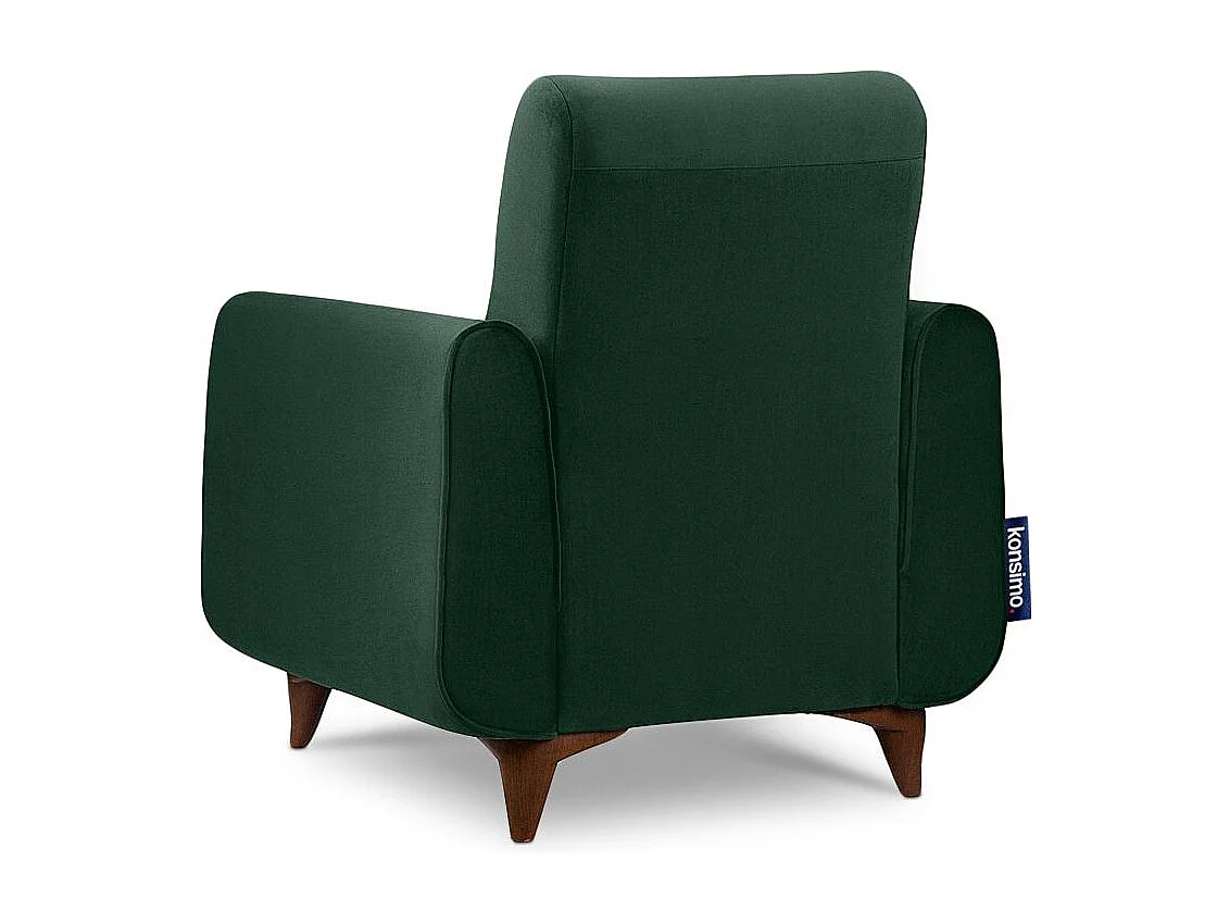 Klassischer Sessel aus Schaumstoff und Holz - dunkelgrün - GUSTAVO